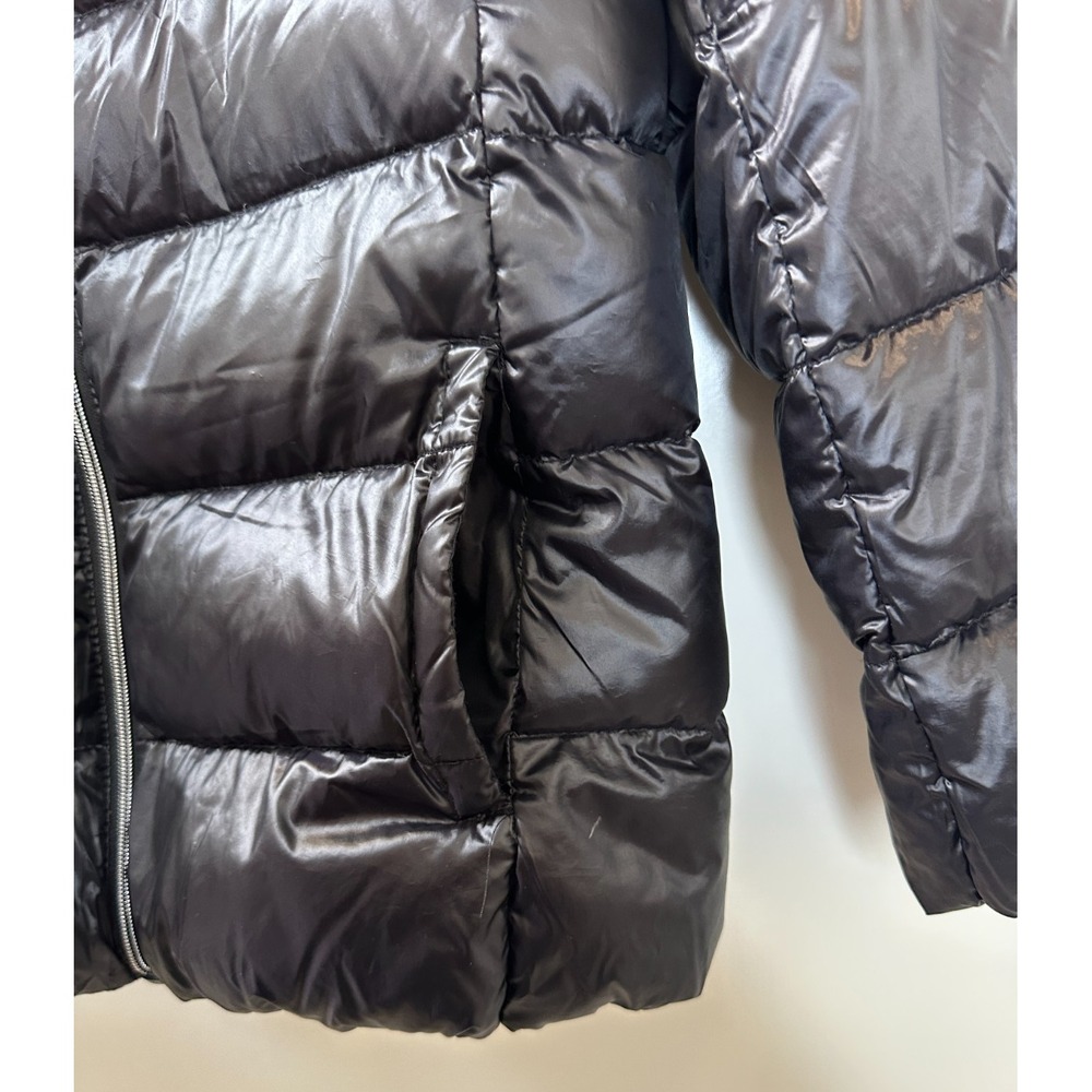 Sam Edelman Black Puffer Funnel Neck Jacket Down Quilted Full Zip Lightweight XS - Picture 6 of 14